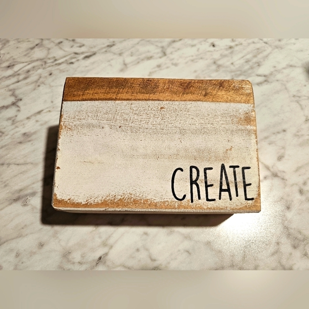 Decorative Wooden Block with 'Create' Text​​​​